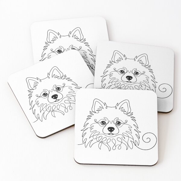 Item preview, Pomeranian One Line Art – Modern & fluffy dog outline design designed and sold by Pfotenfaden.