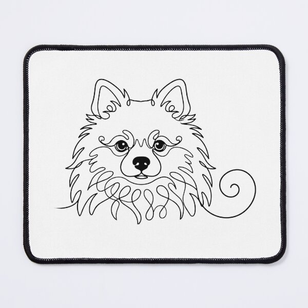 Item preview, Pomeranian One Line Art – Modern & fluffy dog outline design designed and sold by Pfotenfaden.