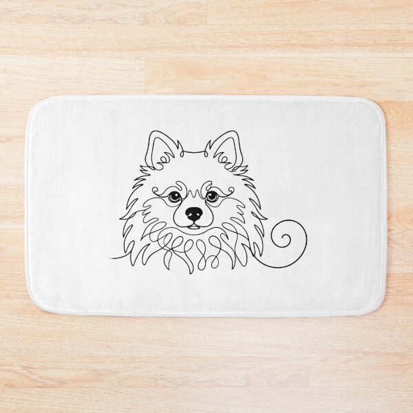 Item preview, Pomeranian One Line Art – Modern & fluffy dog outline design designed and sold by Pfotenfaden.