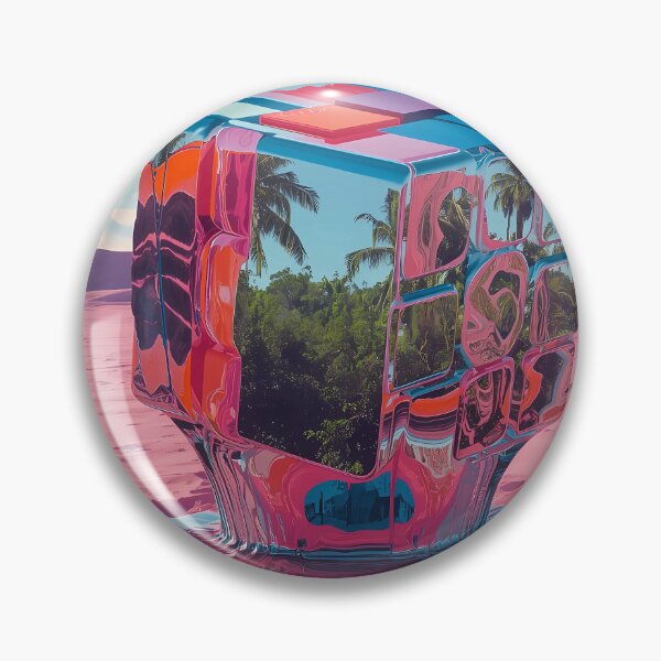 Item preview, Melting Mirage - Surreal Chrome Rubik's Cube in Pink Desert designed and sold by UnRealS.