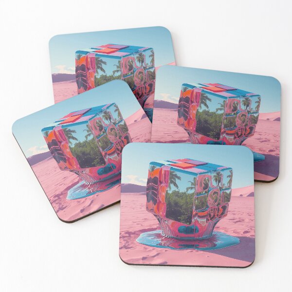 Item preview, Melting Mirage - Surreal Chrome Rubik's Cube in Pink Desert designed and sold by UnRealS.