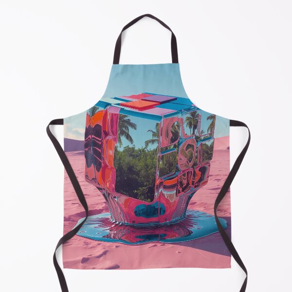 Item preview, Melting Mirage - Surreal Chrome Rubik's Cube in Pink Desert designed and sold by UnRealS.