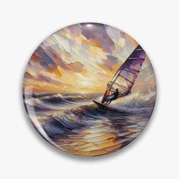 Item preview, Windsurfing Riding a wave Surfer Watersport Art designed and sold by ArtUnova.