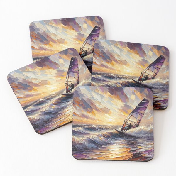 Item preview, Windsurfing Riding a wave Surfer Watersport Art designed and sold by ArtUnova.