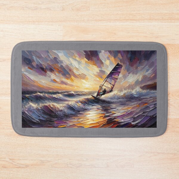 Item preview, Windsurfing Riding a wave Surfer Watersport Art designed and sold by ArtUnova.