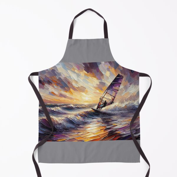 Item preview, Windsurfing Riding a wave Surfer Watersport Art designed and sold by ArtUnova.