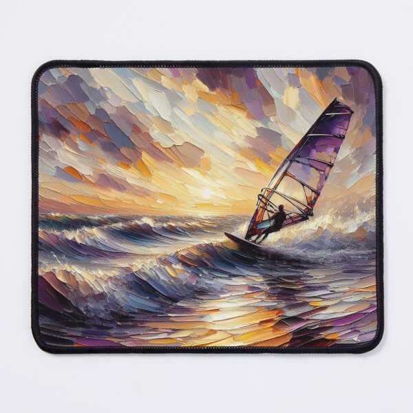 Item preview, Windsurfing Riding a wave Surfer Watersport Art designed and sold by ArtUnova.
