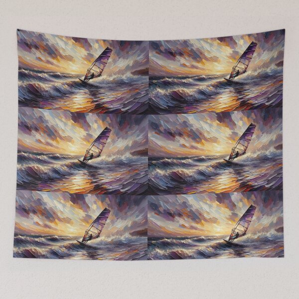 Item preview, Windsurfing Riding a wave Surfer Watersport Art designed and sold by ArtUnova.