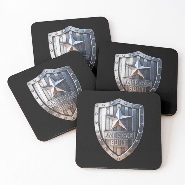 Item preview, American Built – Industrial Chrome Shield Emblem designed and sold by OldGloryForge.