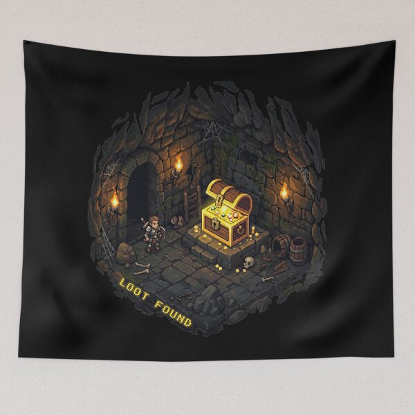 Item preview, Loot Found Pixel Art Dungeon – Retro RPG Treasure Hunter Design designed and sold by AmazingEG.