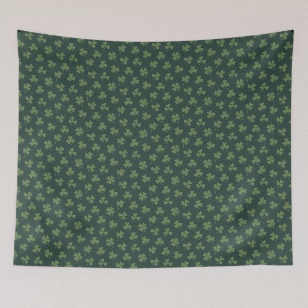 Item preview, Boho Clover Seamless Pattern. Lucky Four Leaf Clover Floral Design. Cute Cottagecore Botanical Print. Dark green designed and sold by SIR13.
