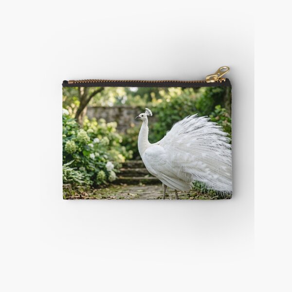 Item preview, White peacock slightly spreading its tail designed and sold by Malisa345.