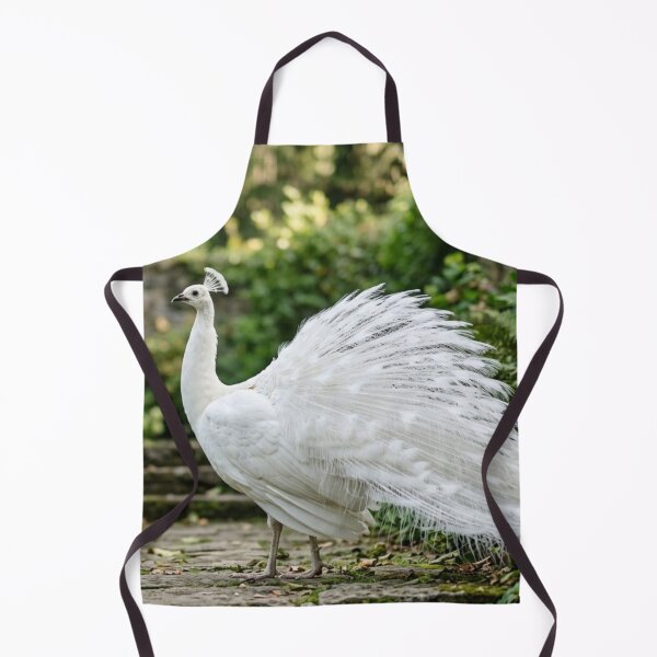 Item preview, White peacock slightly spreading its tail designed and sold by Malisa345.
