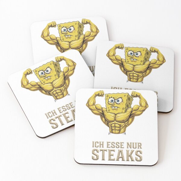 Item preview, Power Sponge Only Eats Steaks - German Text Graphic designed and sold by MaliceInWonderland.
