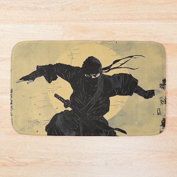 Item preview, A picture of a Japanese ninja jumping designed and sold by whiteblackcat.