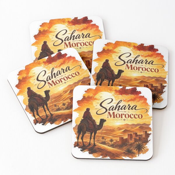 Item preview, Sahara Desert Morocco Camel Sunset Travel Sticker designed and sold by Modefissi.