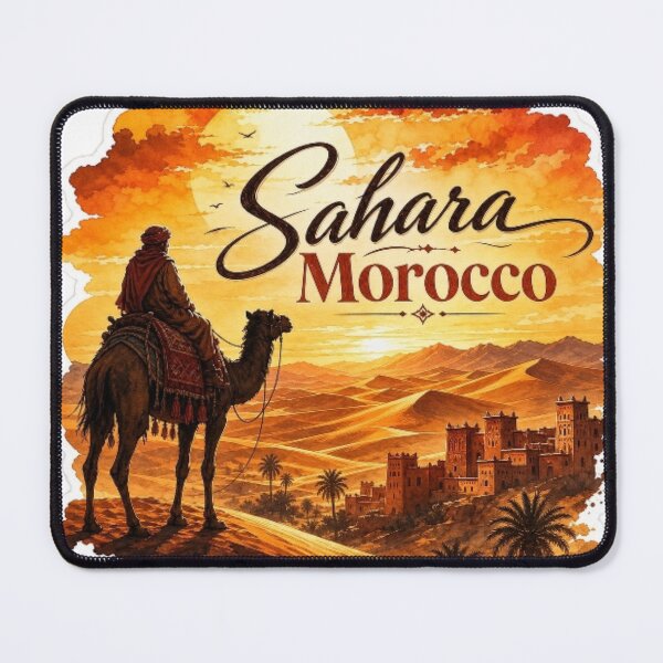 Item preview, Sahara Desert Morocco Camel Sunset Travel Sticker designed and sold by Modefissi.