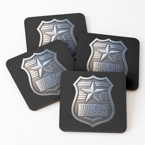 Item preview, Built on Freedom – Heavy Steel Badge Emblem designed and sold by OldGloryForge.
