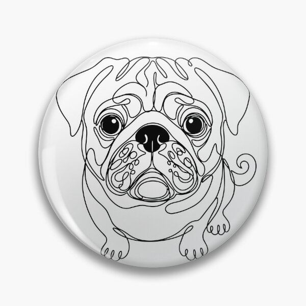 Artikelvorschau, Mops One Line Art – Modernes & charmantes Hunde-Kontur-Design entworfen und verkauft von Pfotenfaden.