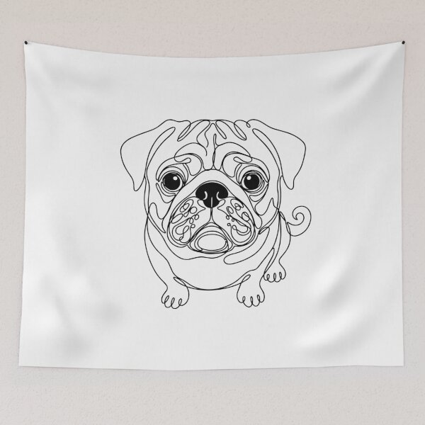 Item preview, Pug One Line Art - Modern & Charming Dog Outline Design designed and sold by Pfotenfaden.
