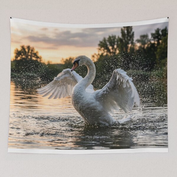 Item preview, Swan shaking its wings with splashes designed and sold by Malisa345.