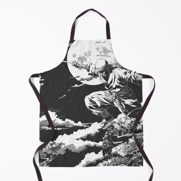 Item preview, A ninja posing against the moon designed and sold by whiteblackcat.