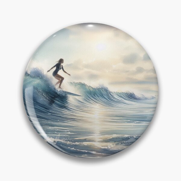 Item preview, Surfer Girl Riding a wave Surfing Watersports gift designed and sold by ArtUnova.