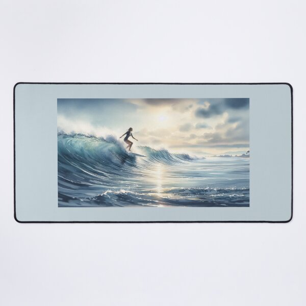 Item preview, Surfer Girl Riding a wave Surfing Watersports gift designed and sold by ArtUnova.