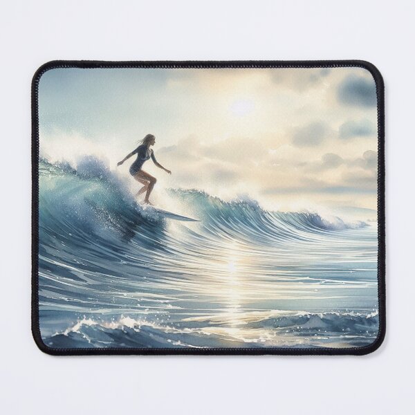 Item preview, Surfer Girl Riding a wave Surfing Watersports gift designed and sold by ArtUnova.