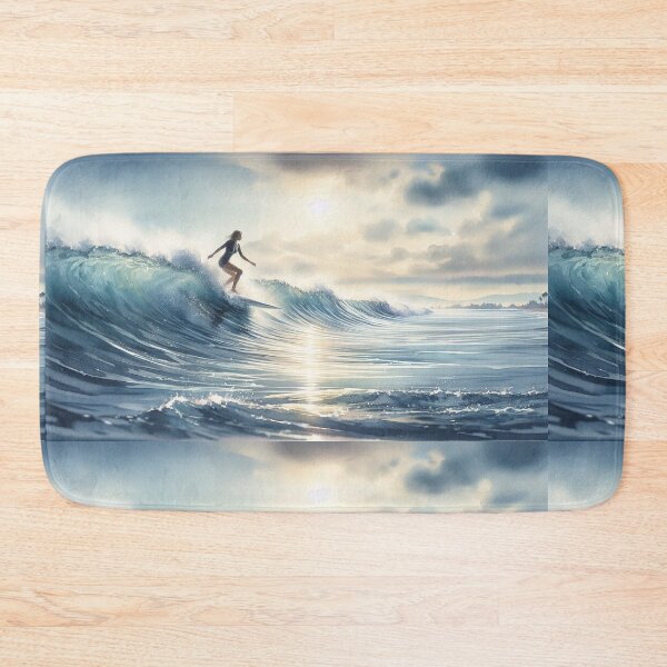 Item preview, Surfer Girl Riding a wave Surfing Watersports gift designed and sold by ArtUnova.