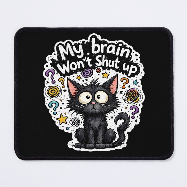Item preview, Anxious Cat Overthinking Humor designed and sold by ZetaDream.