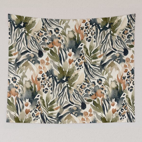 Item preview, Safari Watercolor Jungle Mix designed and sold by mmartabc.