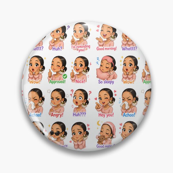 Item preview, Cute Black Girl Chibi Sticker Pack  designed and sold by MoonSpeaksTV.