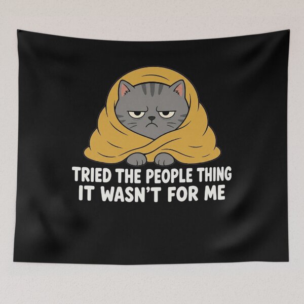 Item preview, Tried The People Thing It Wasnt for Me Sarcastic Antisocial Funny Introvert Cat Lover designed and sold by clothesy7.