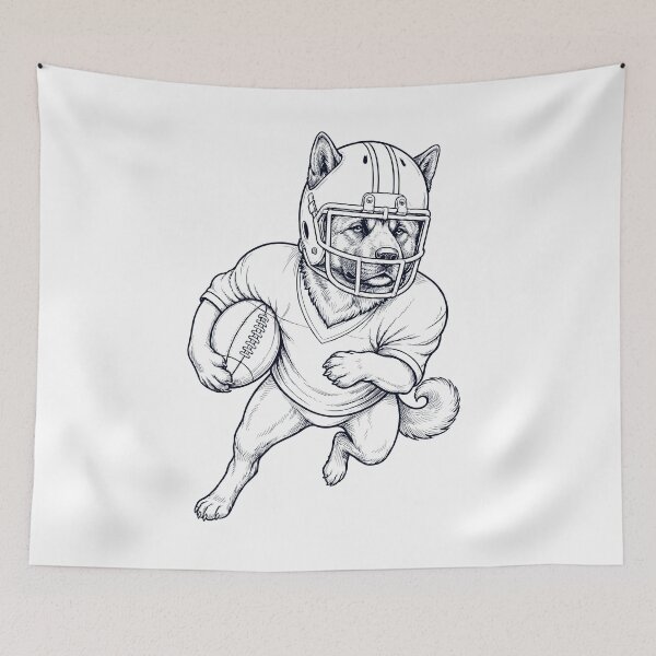 Item preview, Vintage Akita Playing American Football Player Dog Lover designed and sold by TerryConnells.