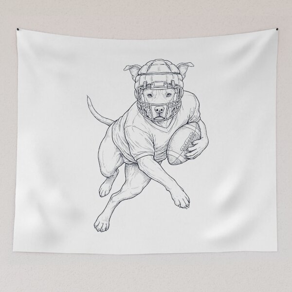 Artikelvorschau, Vintage American Staffordshire Terrier spielt American Football Hundeliebhaber entworfen und verkauft von TerryConnells.