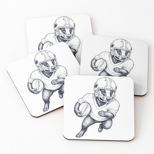 Item preview, Vintage Badger Playing American Football Player Animal Lover designed and sold by TerryConnells.