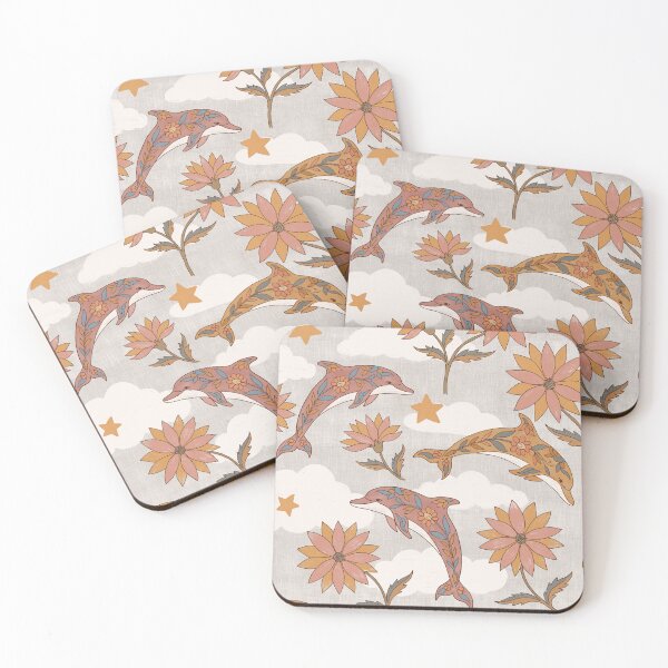 Item preview, Retro Dolphin Floral Sky designed and sold by mmartabc.