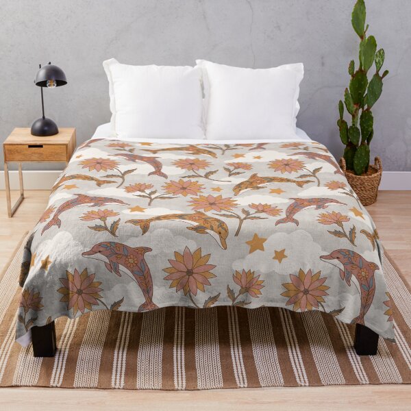 Item preview, Retro Dolphin Floral Sky designed and sold by mmartabc.