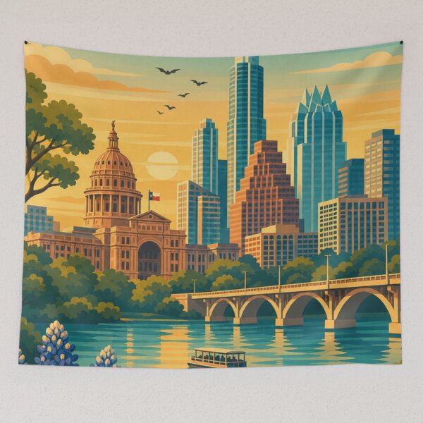 Item preview, Austin Texas Travel Poster designed and sold by MatthewHeights.