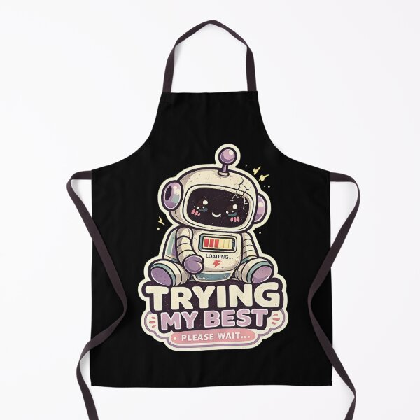 Item preview, Funny Cute Robot Trying My Best Kawaii Burnout Humor Aesthetic designed and sold by Rude Bot.