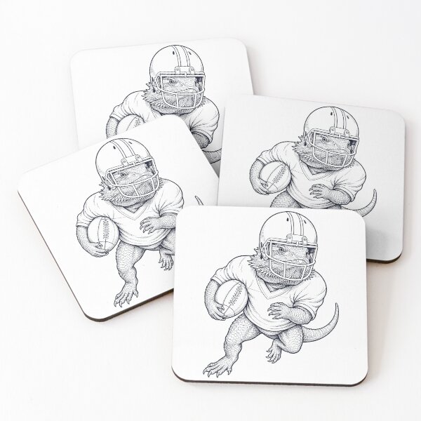 Item preview, Dragón barbudo vintage jugando al fútbol americano Amante de los animales designed and sold by TerryConnells.