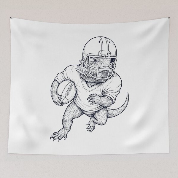 Item preview, Vintage Bearded Dragon Playing American Football Player Animal Lover designed and sold by TerryConnells.