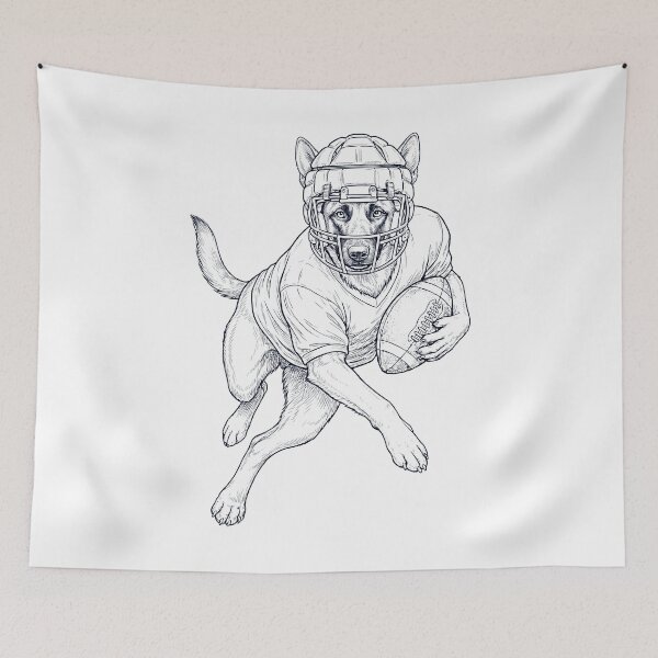 Item preview, Vintage Belgian Malinois Playing American Football Player Dog Lover designed and sold by TerryConnells.