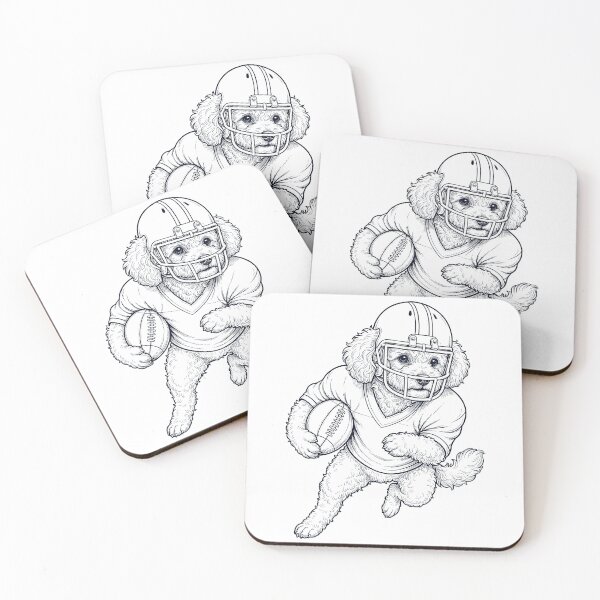 Item preview, Vintage Bichon Frise Playing American Football Player Dog Lover designed and sold by TerryConnells.