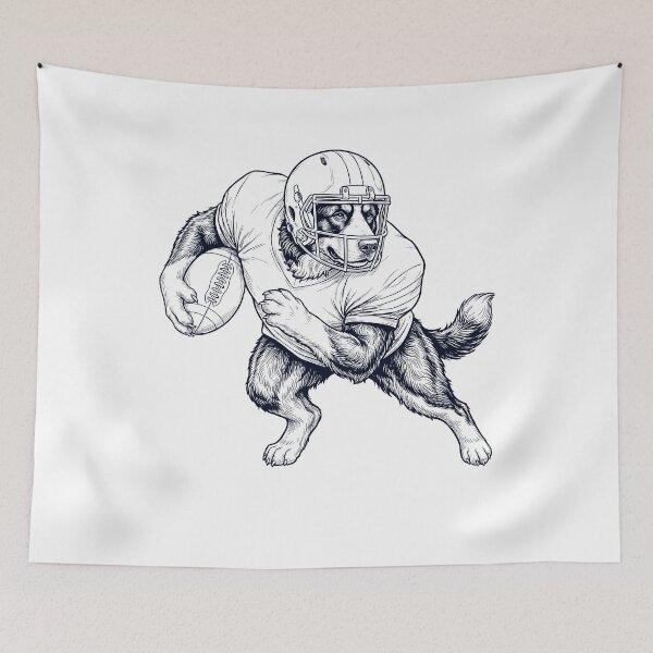 Item preview, Vintage Bernese Mountain Dog Playing American Football Player Dog Lover designed and sold by TerryConnells.