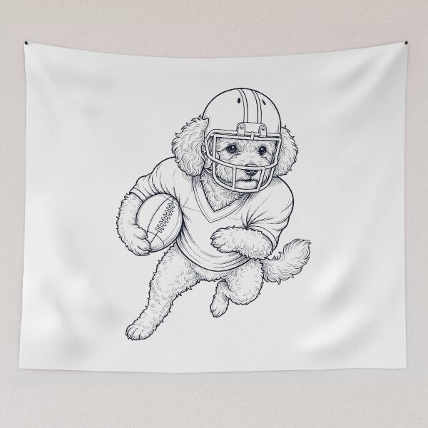 Item preview, Vintage Bichon Frise Playing American Football Player Dog Lover designed and sold by TerryConnells.