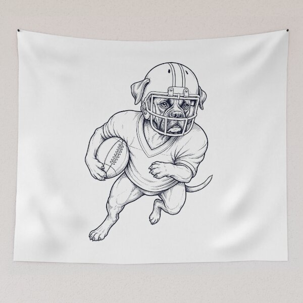Item preview, Vintage Boxer Dog Playing American Football Player Dog Lover designed and sold by TerryConnells.
