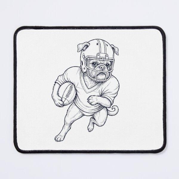 Item preview, Vintage Brussels Griffon Playing American Football Player Dog Lover designed and sold by TerryConnells.