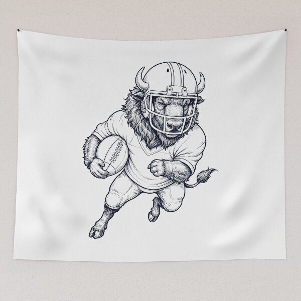 Item preview, Vintage Buffalo Playing American Football Player Animal Lover designed and sold by TerryConnells.
